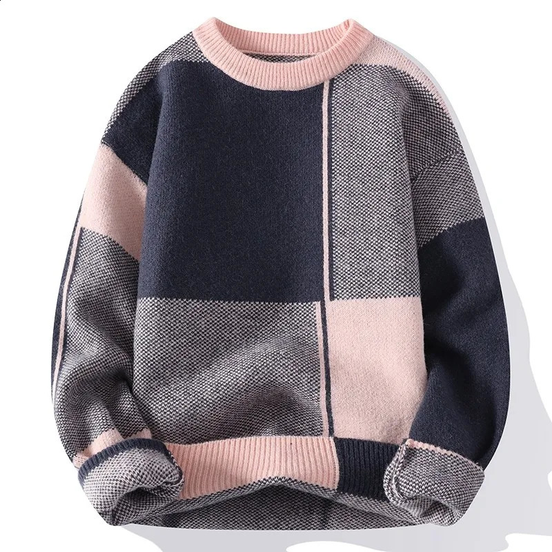 Winter handsome plain sweater Harajuku mens skydiving thick turtle neck pull flower mens high-quality mens Christmas sweater 241119