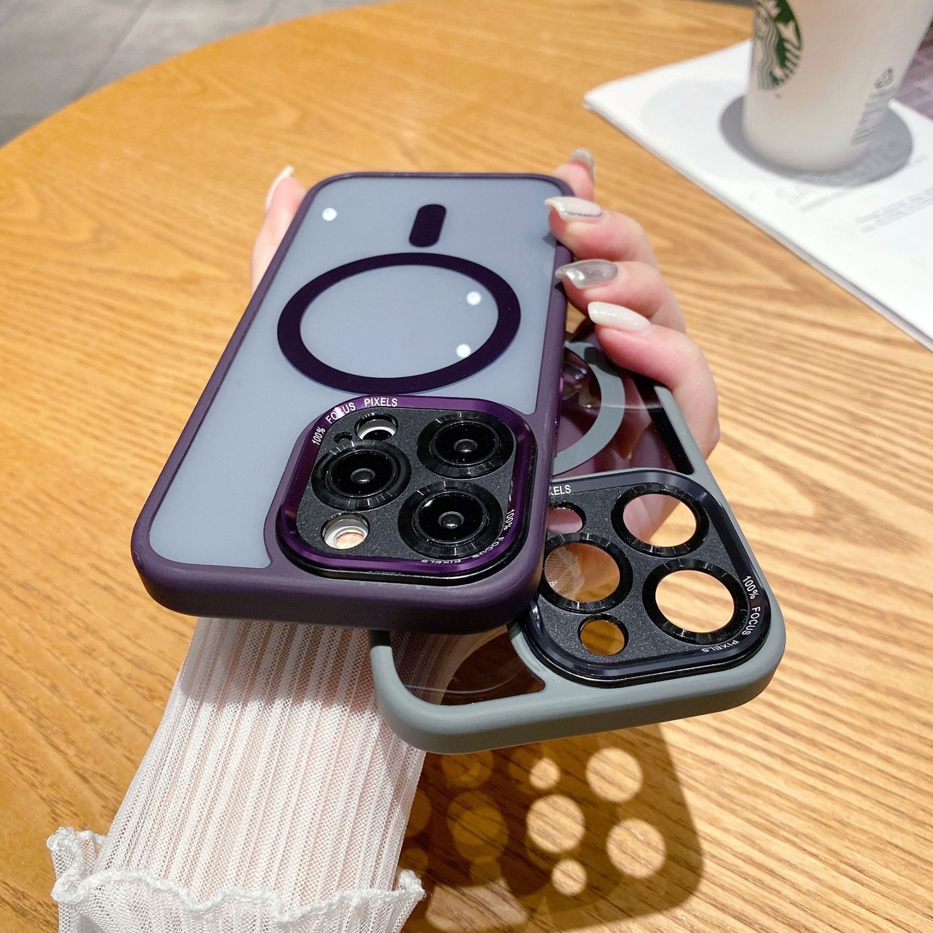 Strong Magnetic Transparent Acrylic Hard Phone Case Camera Protector Metal Keys Slim Shield for iPhone 16 15 14 13 12 11 Pro Max 16E