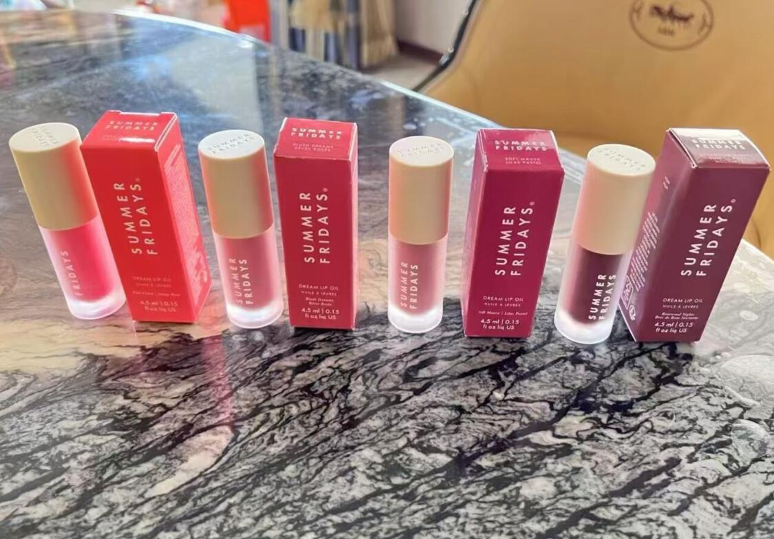 Dream Lip Oil 4 Colors Summer Fridays Lipgloss Liquid Lipstick Moisturize Smooth Makeup Lips Glaze Butter LipBalm Pink Cloud Soft Mauve 4.5g LipCare C