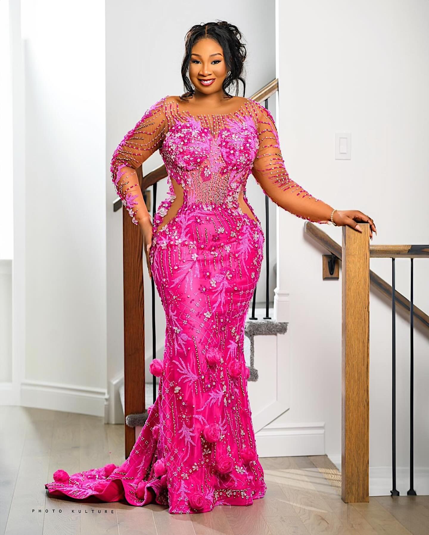 2024 Aso Ebi Fuia Mermaid Prom Crystals Beaded Evening Formal Party Second Reception Brithday Engagement Gowns Dresses Robe De Soiree Zj330 0107
