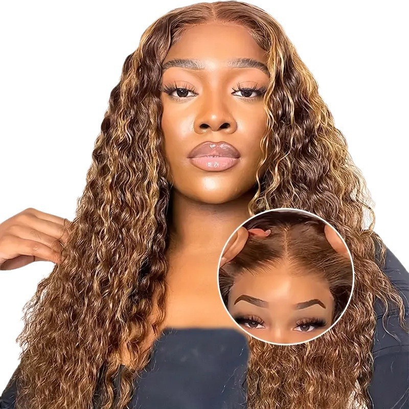 Big Curly Blonde 13x4 Lace Front Wigs Similar to Real Human Hair Wig for Women Black Brown Body Wave Headband Half Wig Pre Plucked Fiber Hair wigs Syn