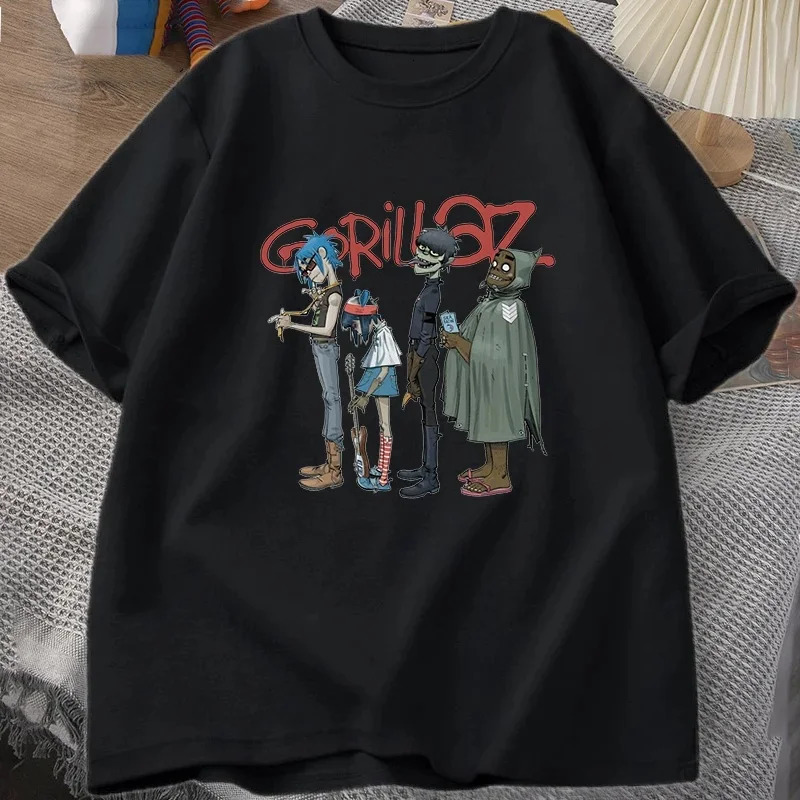 Music Band Gorillaz PUNK ROCK T Shirt Men Women Summer 90s Oneck Cotton Short Sleeve Tshirts Clothes Vintage Y2K Clothing Tee 240409