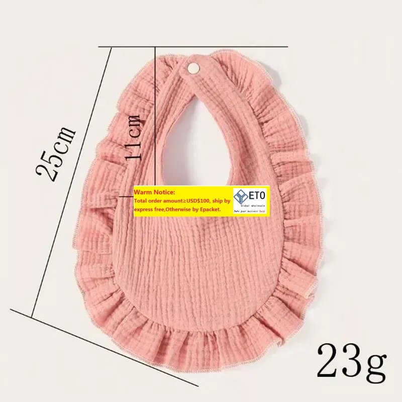 Baby Burp Cloths Solid Color Infant Bibs Newborn Ruffle Cotton Saliva Towels Turban Lace Feeding Bib Infant Boy Girl Bandana 11 LL