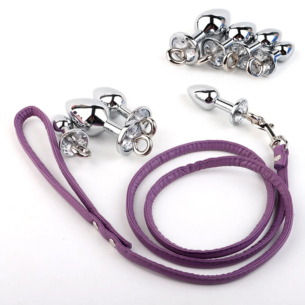 Metal Anal Plug Leash Bdsm Bondage Butt Plug Stimulator Stainless Steel Ass Sex Toys for Men Women Dildo Prostate Massage Set 240325