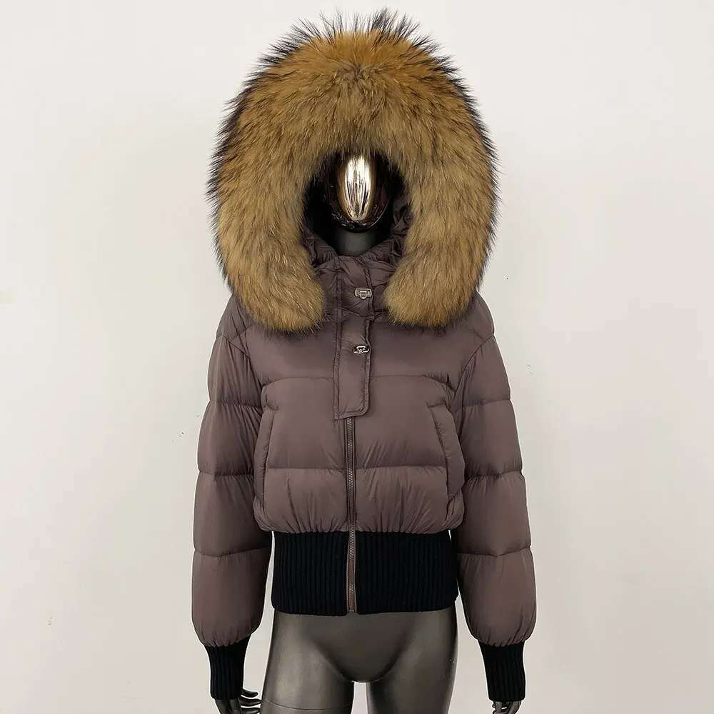Jacket Women 2024 Winter Natural Real Raccoon Fox Fur Collar Hooded White Duck Down Coat Thick Warm Casual Outerwear