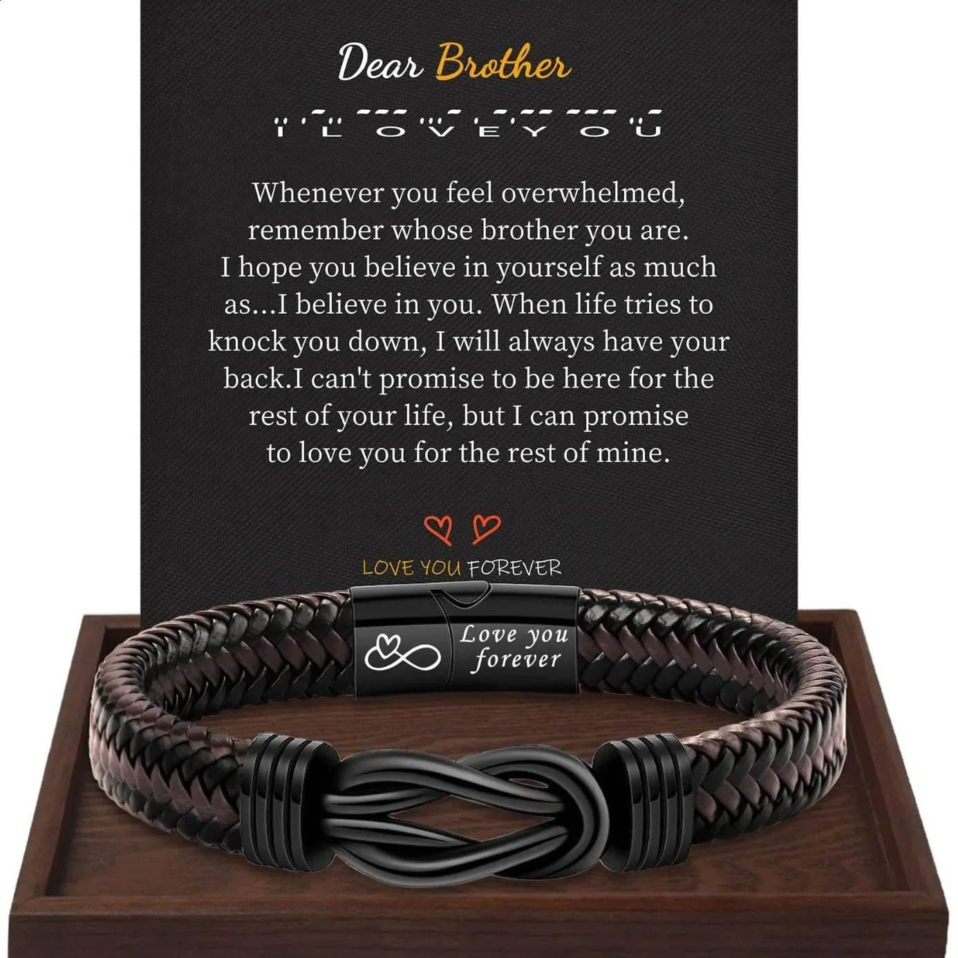 Stainless Steel Leather Bracelet To My Son Grandson Dad Braided Jewelry for Men Festival Gift Row Magnetic Closure 241119