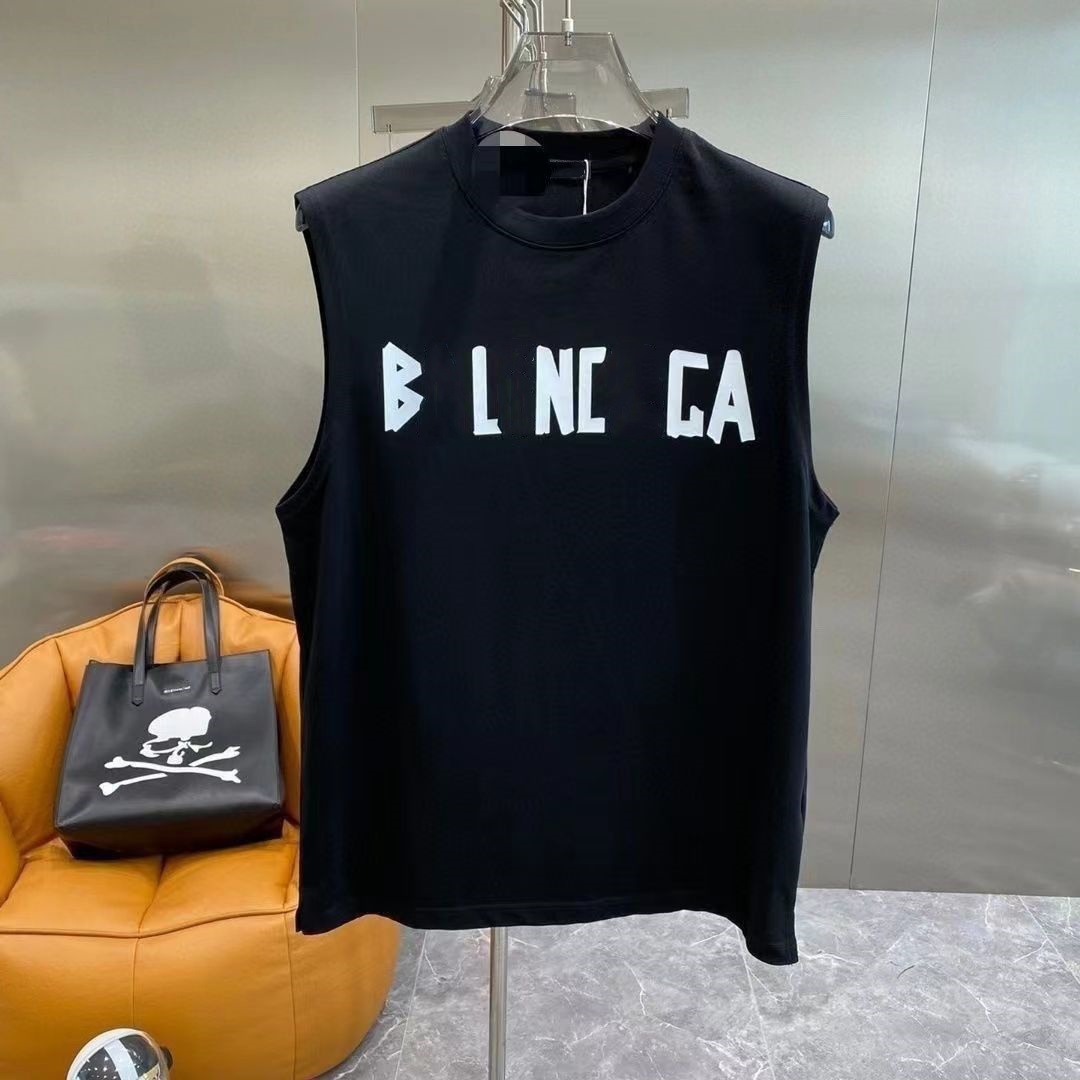French Paris designer high quality men's tank top T-shirt summer pure cotton sleeveless luxury letter printed tank top Fashion luxury couple tank top T-shirt blazer