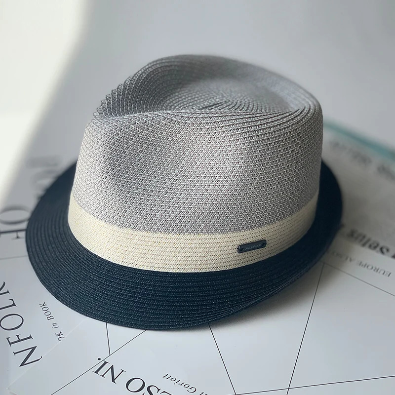 2023 Unisex Jazz Straw Hat Mens Sun Summer Outdoor Travel Comfortable Breathable Crimped Panama 240415