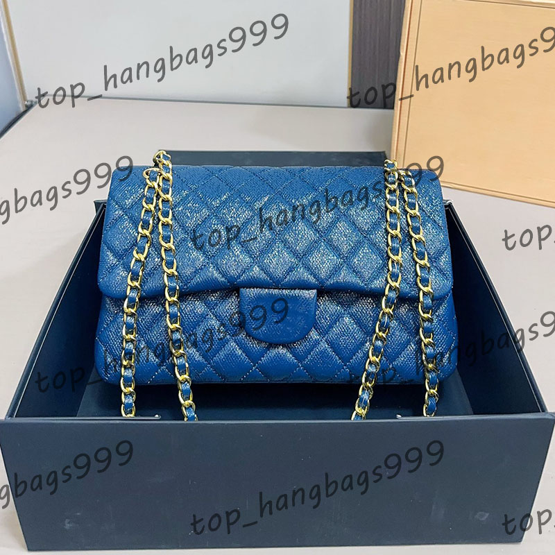 26cm Blingbling Shimmer Glitter Fish Scale Pattern cf Shoulder Bags Classic Double Flap Gold Chain Crossbody Handbags Turn Buckle Sacoche Luxury Designer Purse