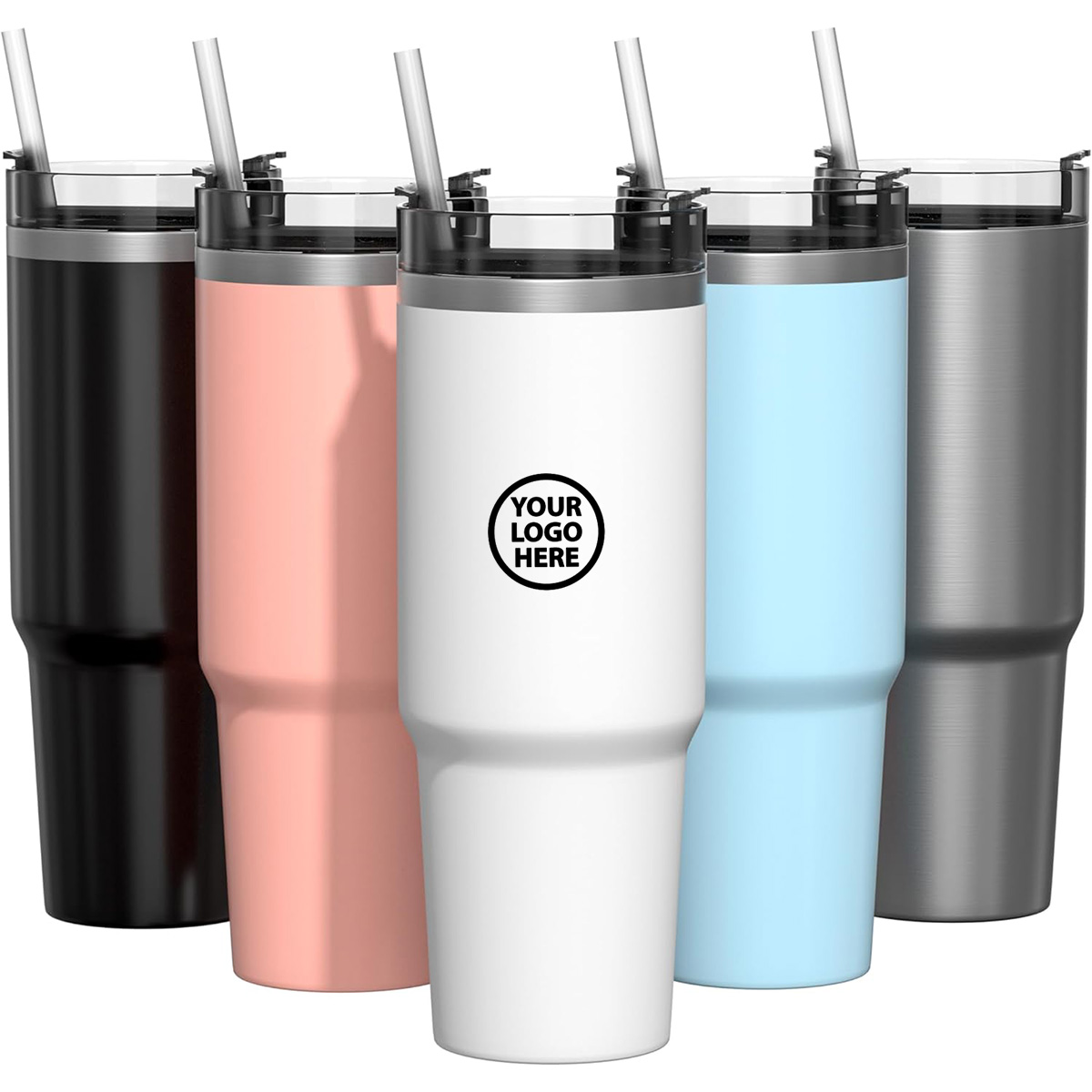 30oz Stainless Steel Travel Mug with Lid Double Wall Vacuum Insulated Bulk Tumbler Powder Coated Coffee Cup Suitable for Vehicle Cup Holders XJY66