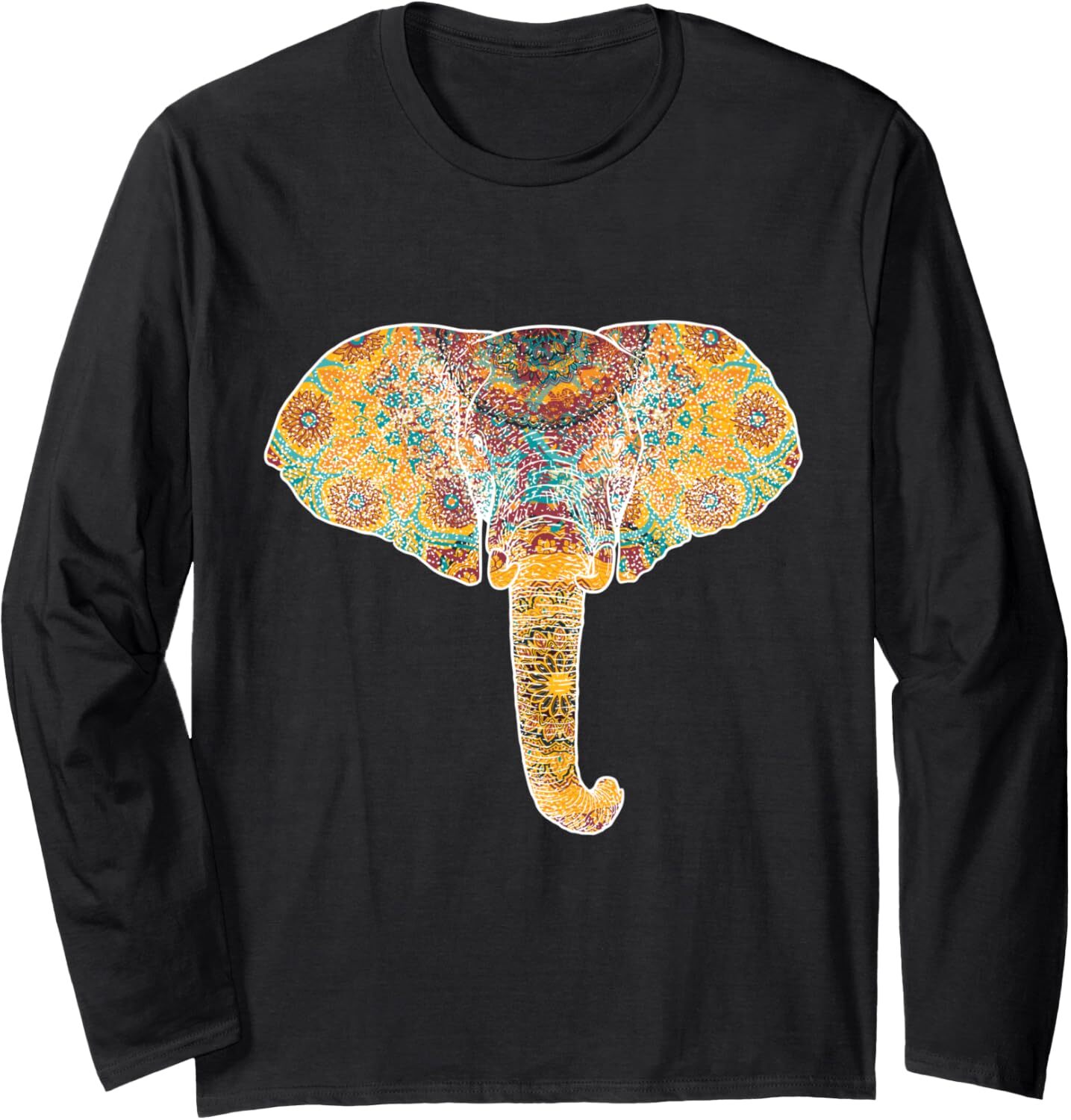 Long Sleeve Shirts for Men sweatshirt Elephant Illustration With Splash Watercolor Gift Long Sleeve Tee Streetwear Casual tops clothes cool