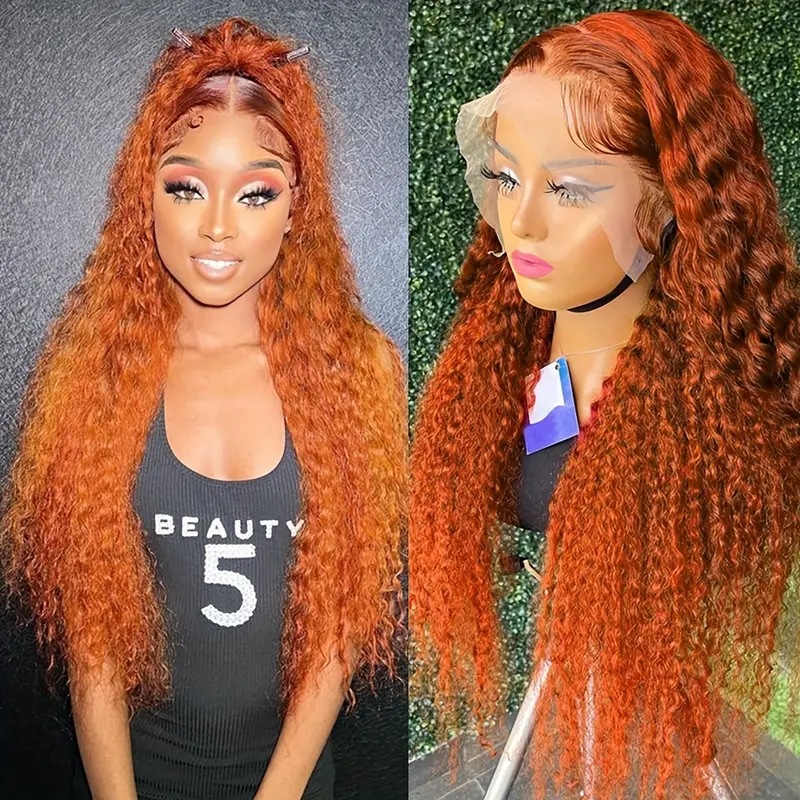 Big Curly Brazilian Highlight Wig Naturally Synthetic Lace Front Wig For Black Women Blonde Pixie curly wigs Simulation Human Front Closure Wig Pre Pl