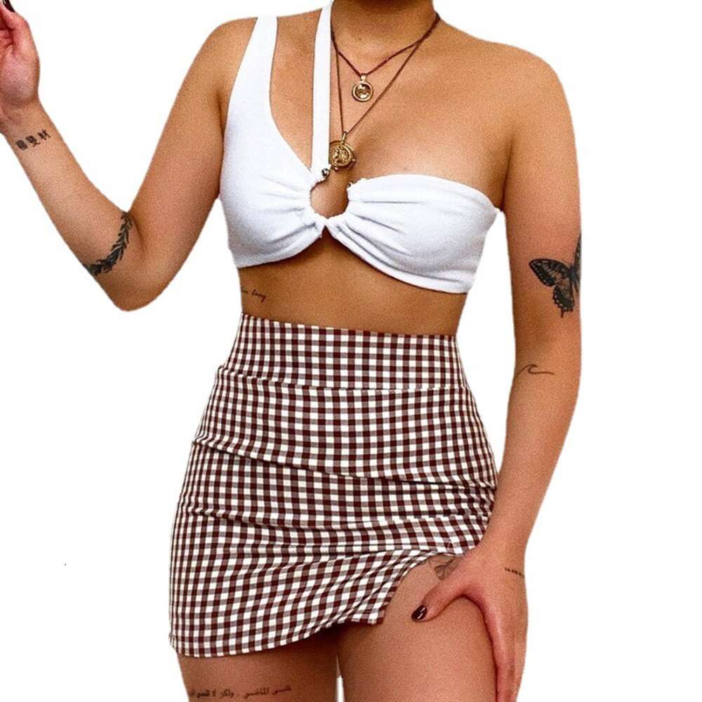 American Style Suspender New Product Short Top Spicy Girl BM Vest Women's Hollowed Out Clothes F41916