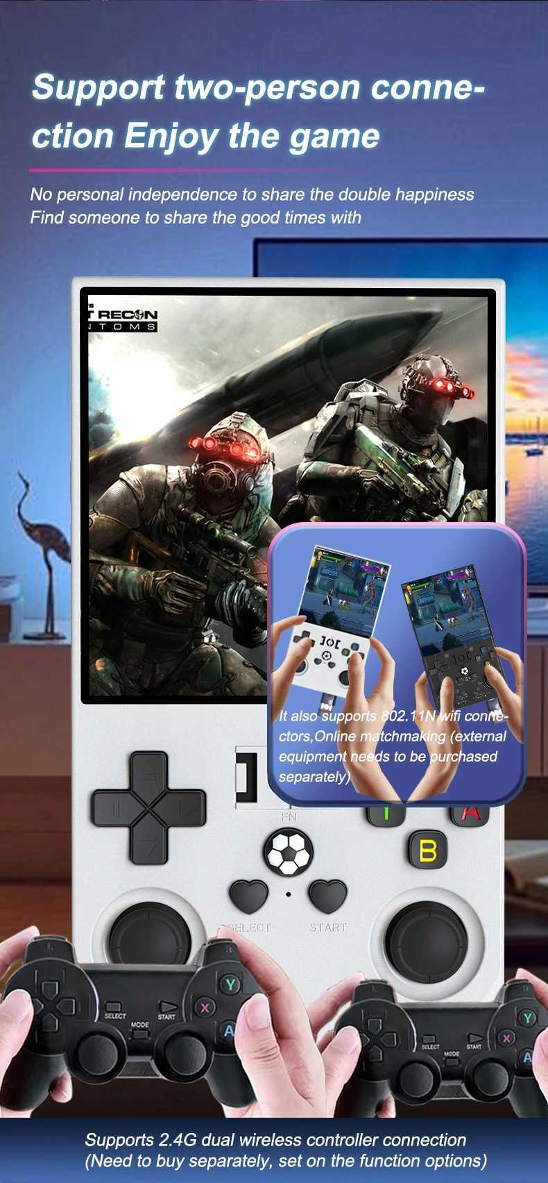 R36MAX Handheld Retro Game Console Open Source R36S 4.0 IPS Sn Portable Pocket Video Game Player 128G Kid Gifts Z250321