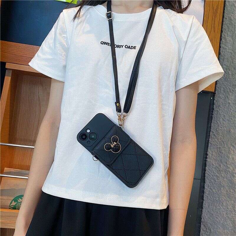 Xiaoxiangfeng Wallet is suitable for 14 Promax phone cases, iPhone 15 soft 13 crossbody 16 with hanging rope XS women's 8p