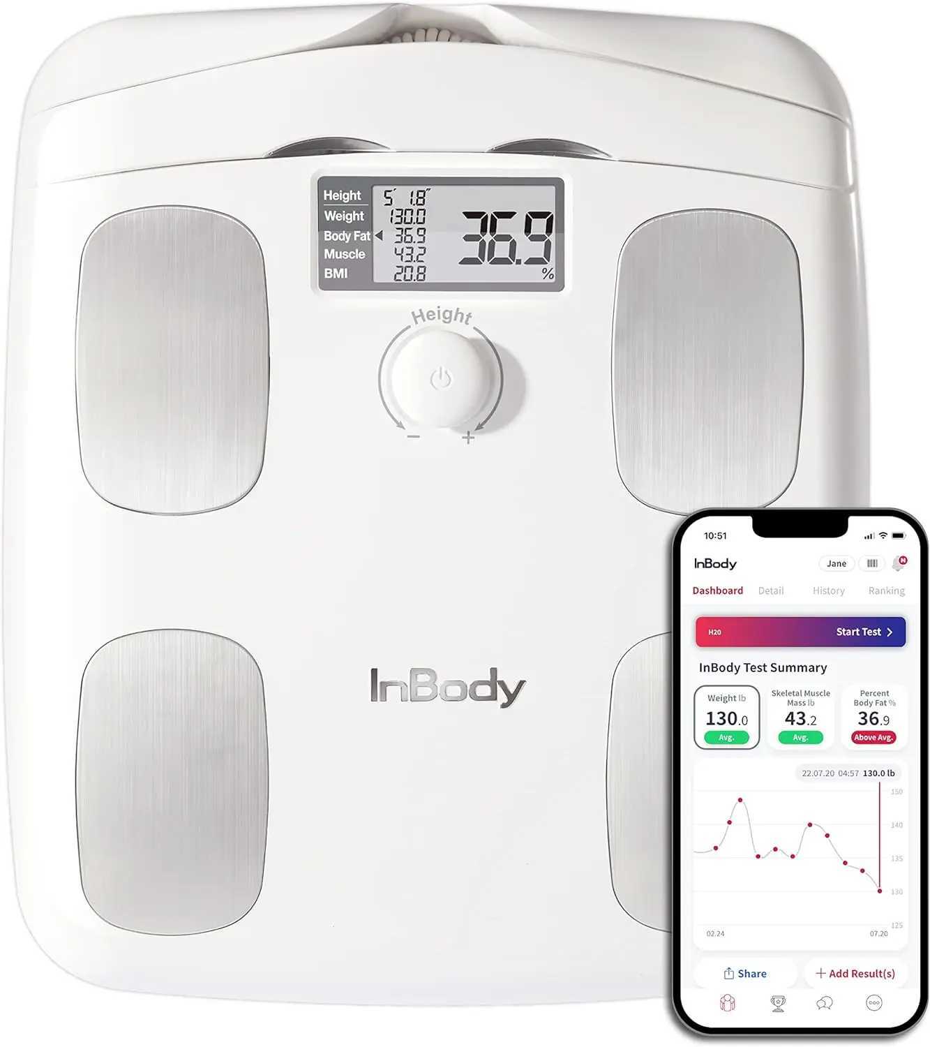 Body Weight Scales Dial H20 Body Fat Scale InBody Scale for Body Weight Fat Percentage and Muscle Mass Gym Accessory for Men Women 240419