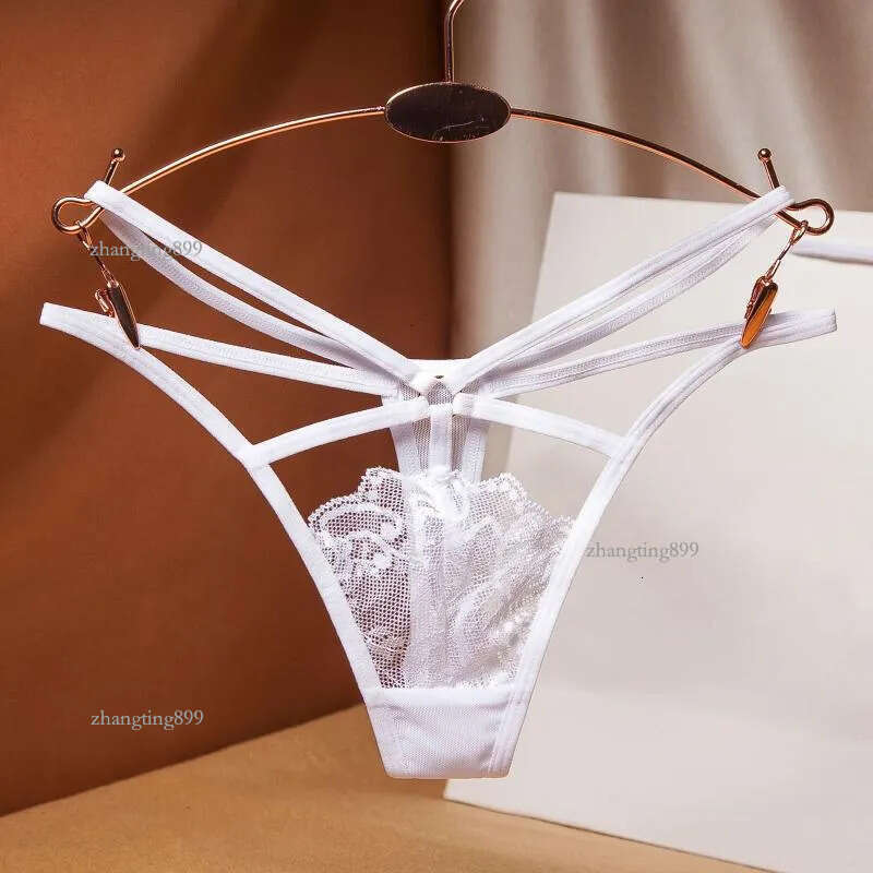 Women's Panties 25# Women Crotchless Sexy Lingerie Lace Pearl Thongs Ladies Girl Porno Underwear G-string Sex Transparent