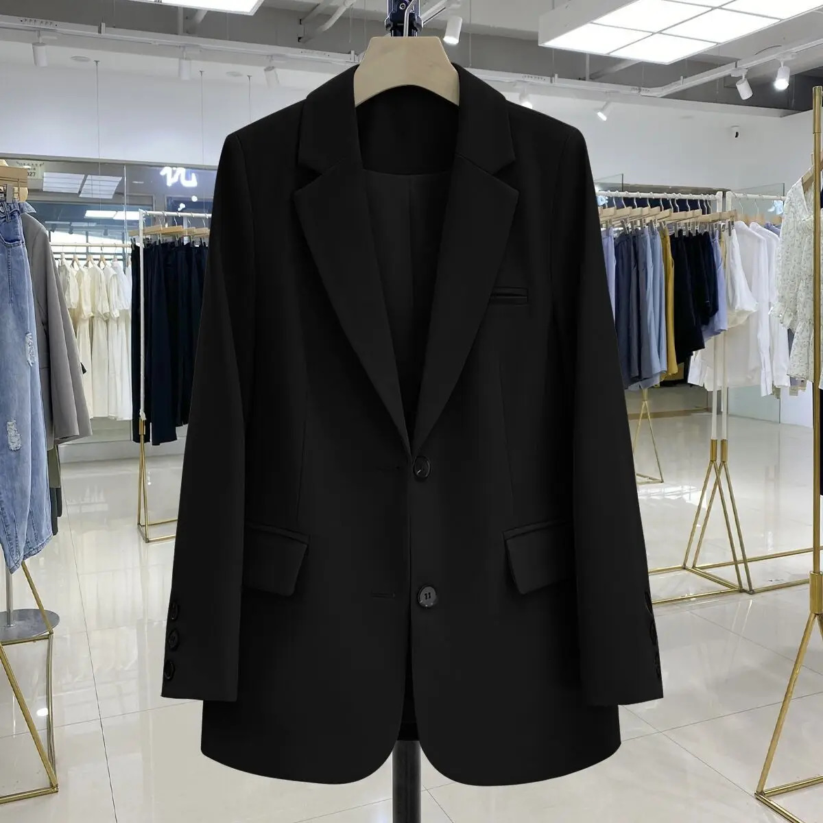 Womans Oversize Blazers Pink Small Suit Womens Coat Casual Small Loose Korean Version Small Suit Office Lady Casual Blazer Coat 240407