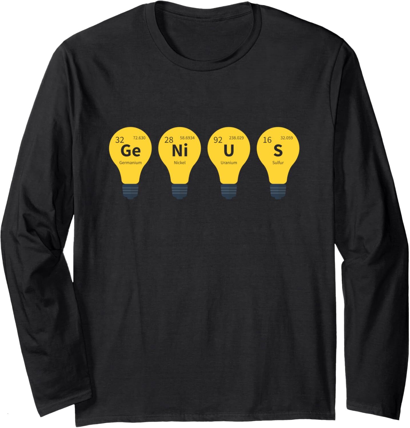 Long Sleeve Shirts for Men sweatshirt Genius Periodic Table Funny Gift for Geek Lover Long Sleeve Tee Streetwear Casual tops clothes cool