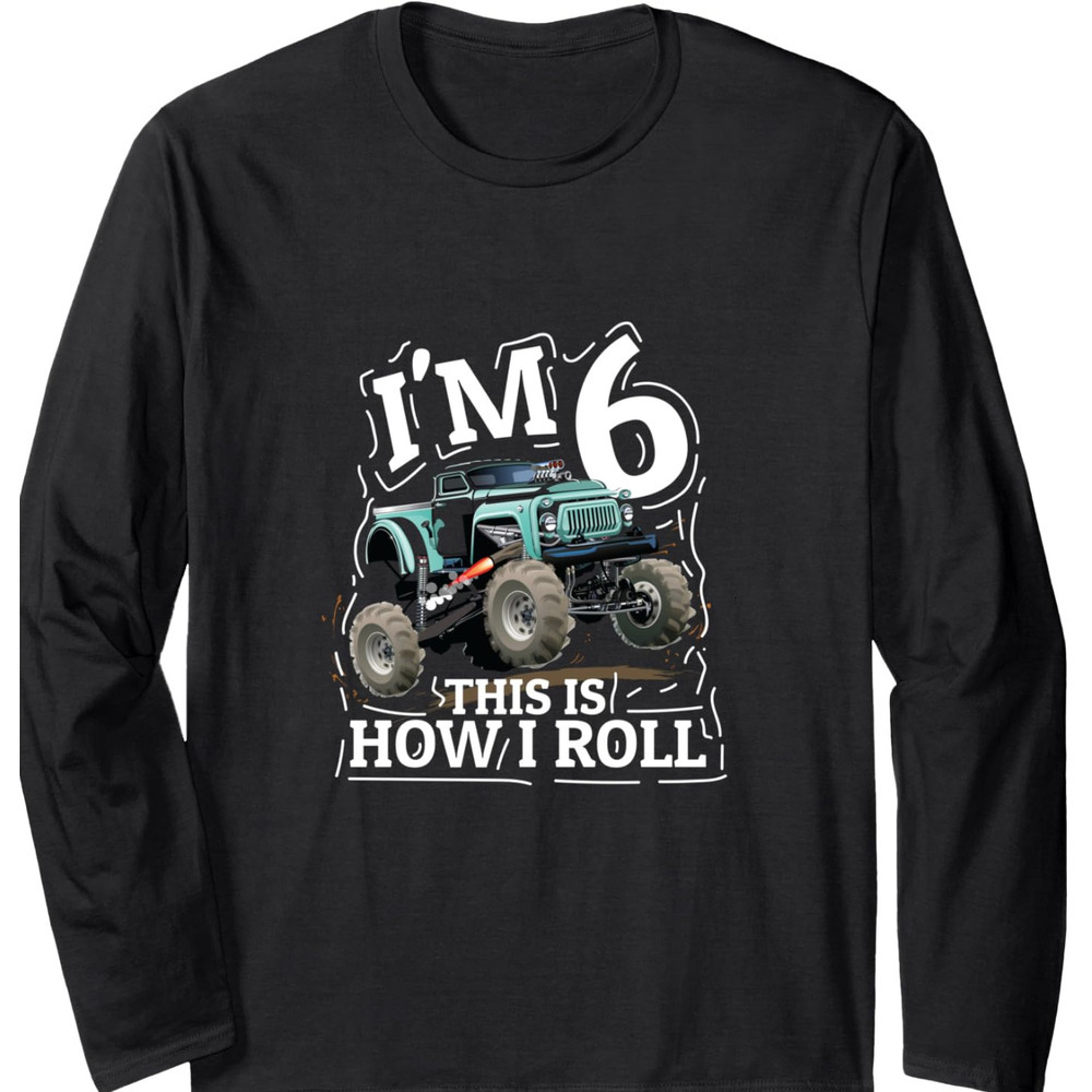 Long Sleeve Shirts for Men sweatshirt Im 6 This Is How I Roll, Biker Funny Gift Long Sleeve T-Shirt T shirt Tee Streetwear Casual tops clothes