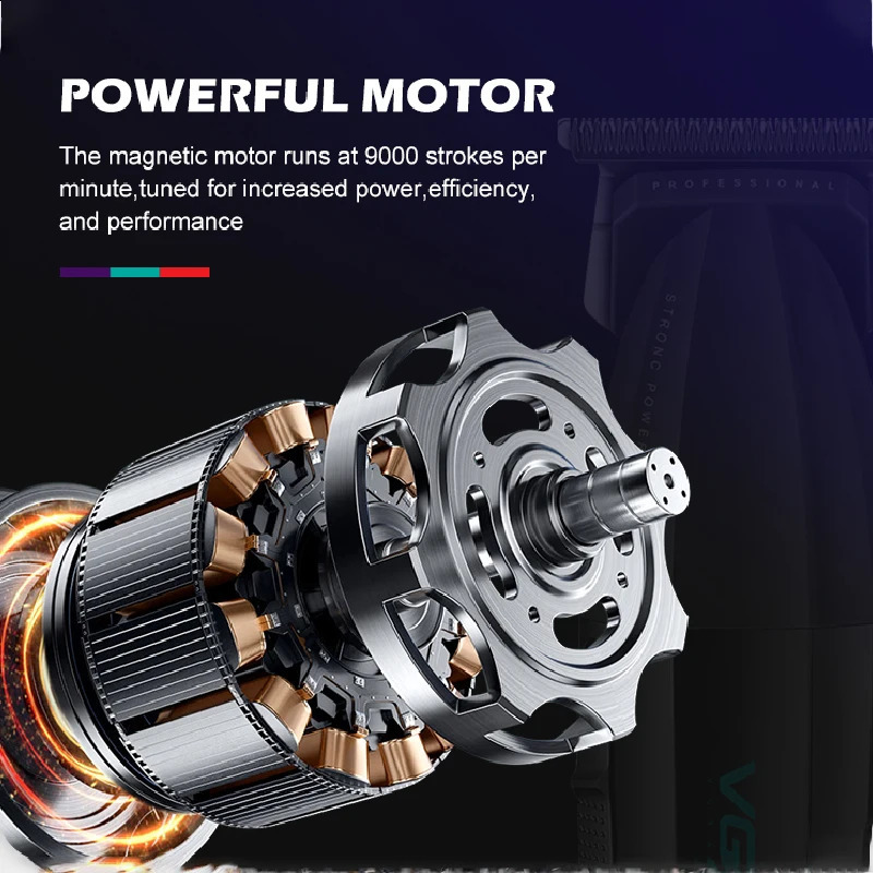 Original VGR 0mm metal free electric beard trimmer suitable for mens body and facial electric hair clippers rechargeable 241119