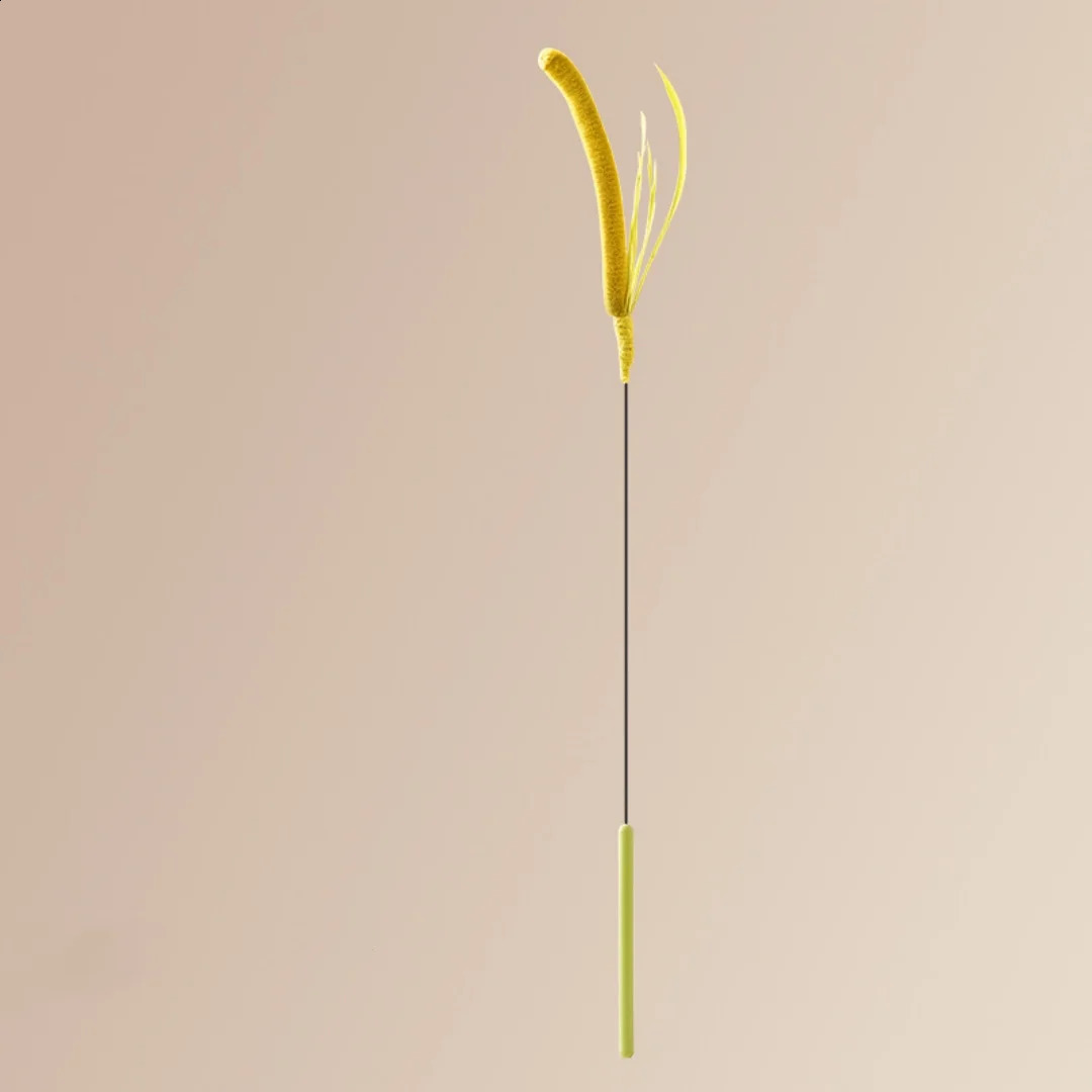 Kimpets Cat Dog Tail Grass Sage Feather Long Pole Teasing Stick Bite Resistant Self Soothing Tool Toy Pet Supplies 241119