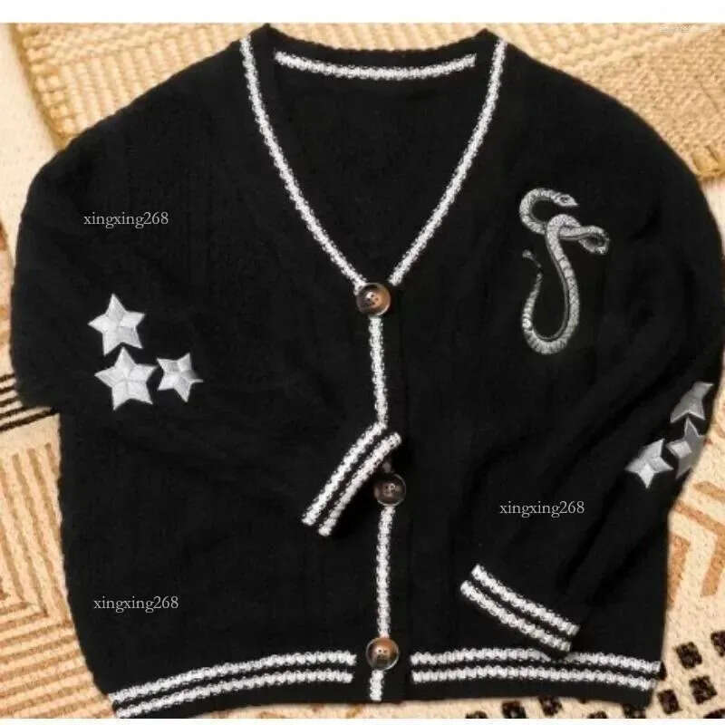 Women's Knits Deeptown Vintage Knit Swift Cardigan Y2k Star Sweater Women Folklore Korean Style Oversized Knitwear Harajuku Aesthetic Autumn