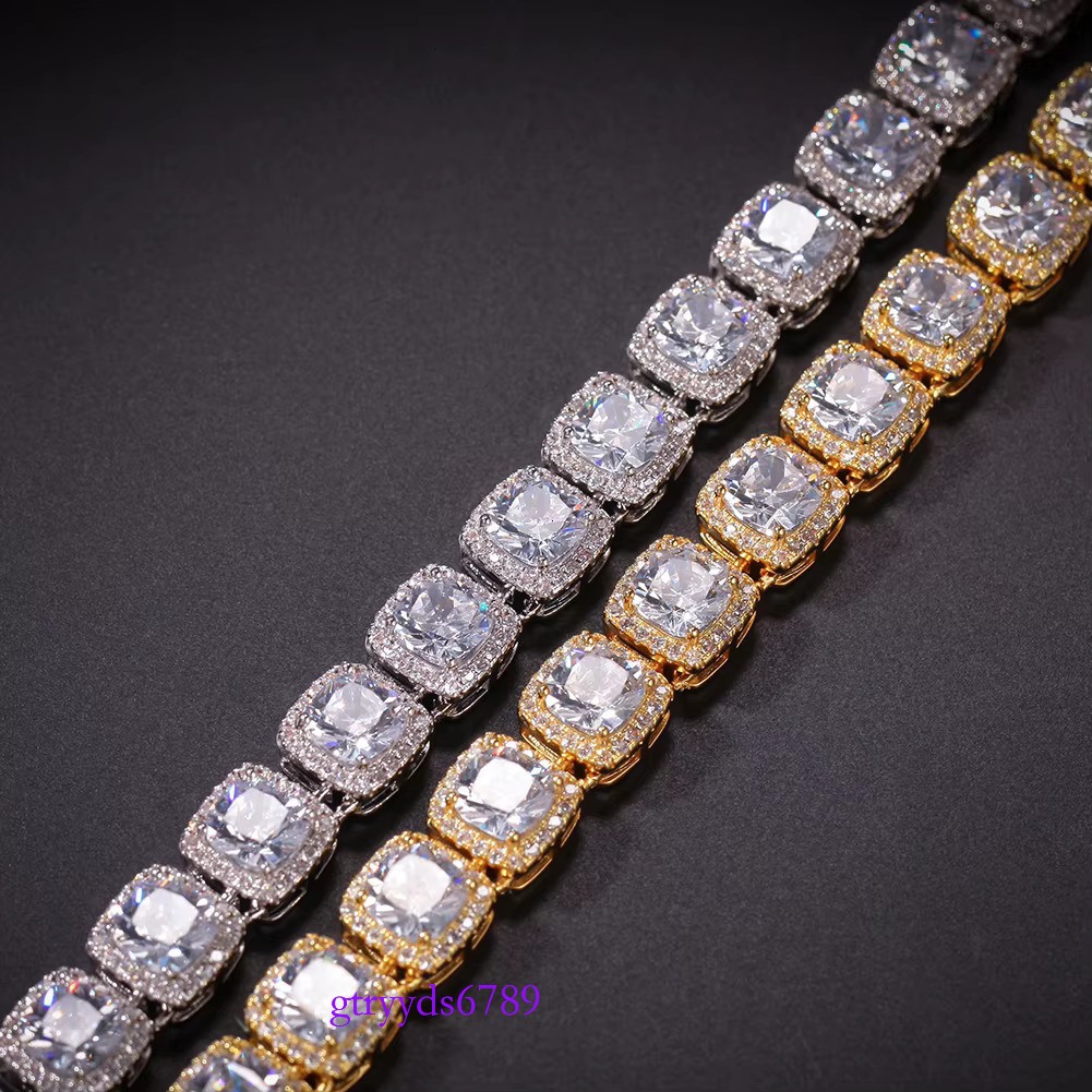 10mm Big Square dia Iced Out Hip Hop Jewelry Exaggerated Bg Tennis Chain HipHop Necklace