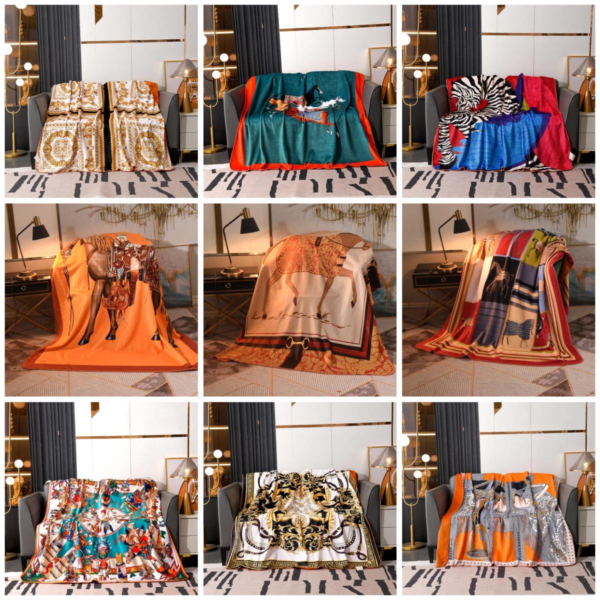 Luxury Boho Throw Blanket Cotton Ultra Soft Rustic Horse Printed Farmhouse Decor Blankets, All Season Rustic Throw for Sofa Couch Chair Bed 18x18 Inches