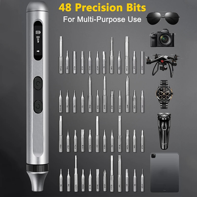 50 in 1 Electric Screwdriver Precision Repair Power Tools Set Magnetic Screw Driver Bits for Home Appliances Watch Phones 240418