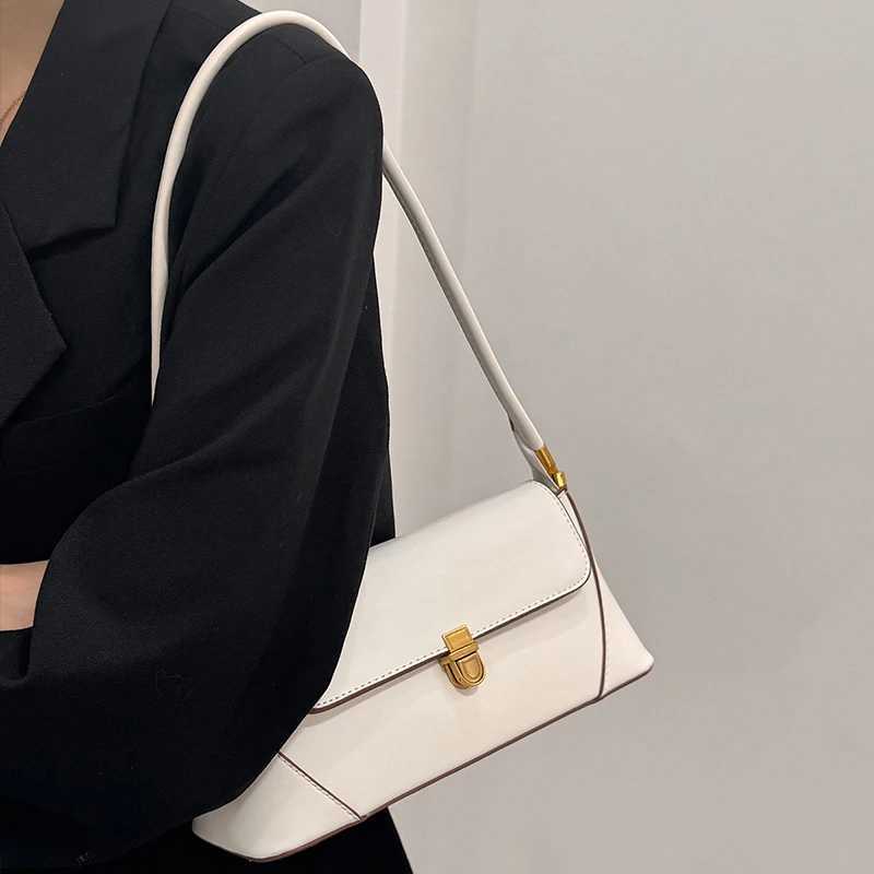 Fashion PU Leather Underarm Shoulder Bags For Women Trend Designer French Style Female Tote Ladies Flap Handbags Y250320