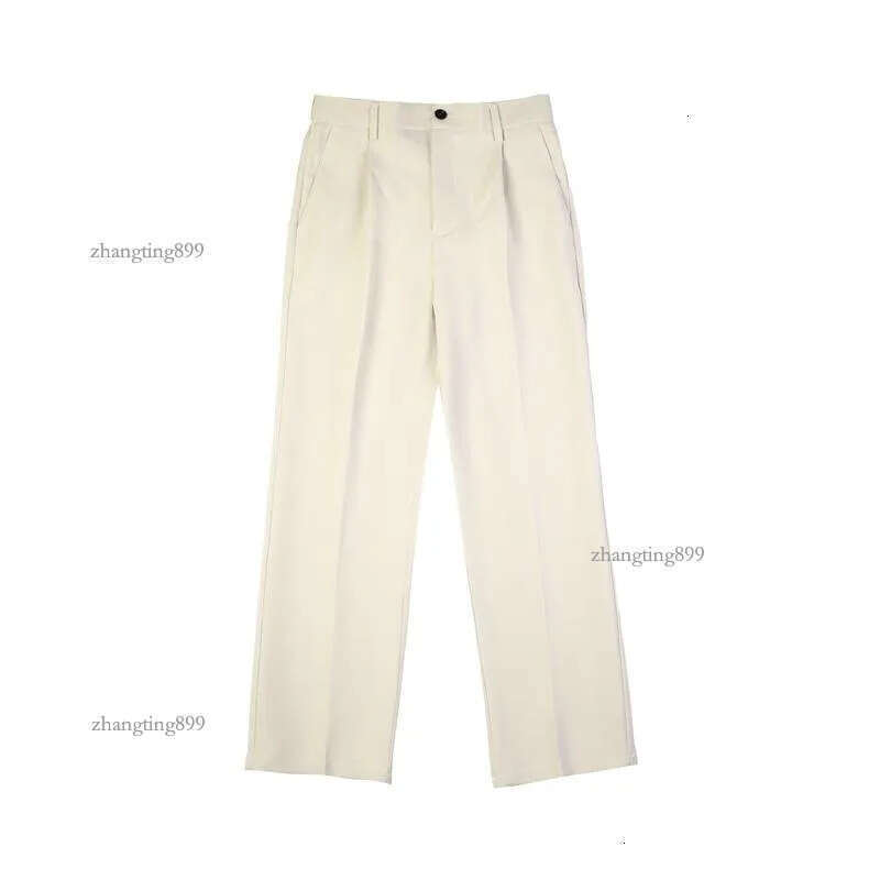 Men's Pants Pleated Straight Fashion Elastic Waist Casual Men Streetwear Loose Ice Silk Trousers Mens Wide Leg S-4XL