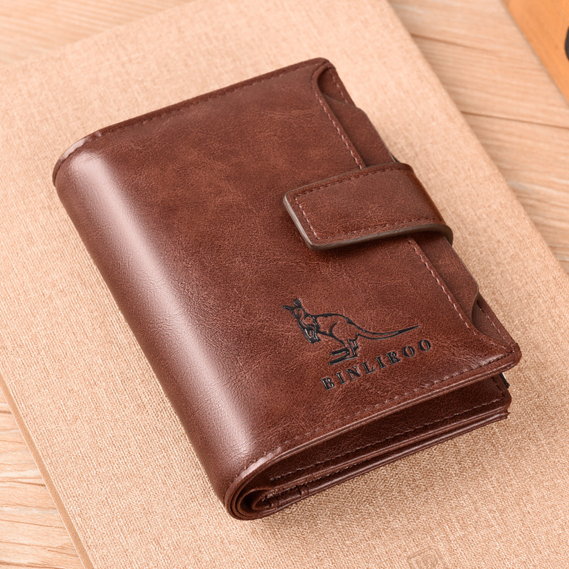 Men's RFID-Blocking Leather Zippered Wallet with Business Card Holder - Elegant PU Material