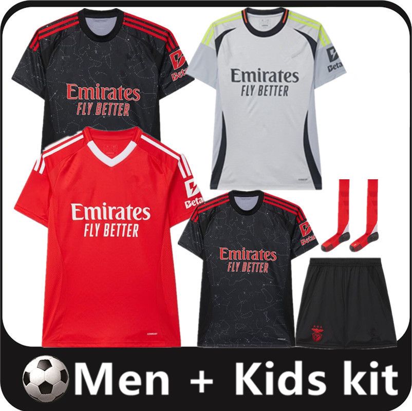 24 25 New soccer jerseys DI MARIA Neres Fans Player version 2024 2025 Enzo Home Men kids kit Football shirts 16-2XL