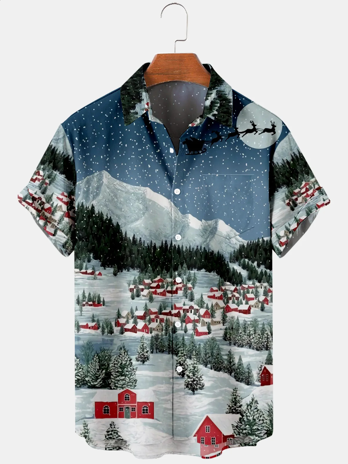 2024 Christmas Tshirt For Men Hawaii Highquality Mens And Womens Beach Trend Cool Shortsleeved Oversized Shirt 241108