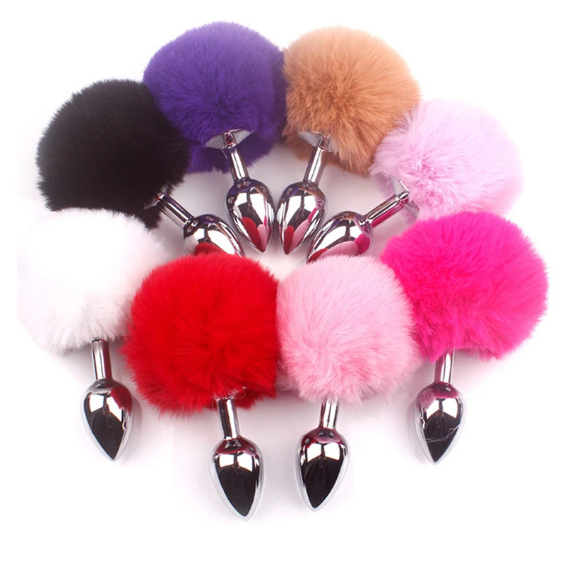 Anal Plug Stainless Steel Silicone Bunny Tail Erotic Dildo Sexo Butt Plug Tail Anus Sex Shop Adults Games Sex Toys for Woman 240325