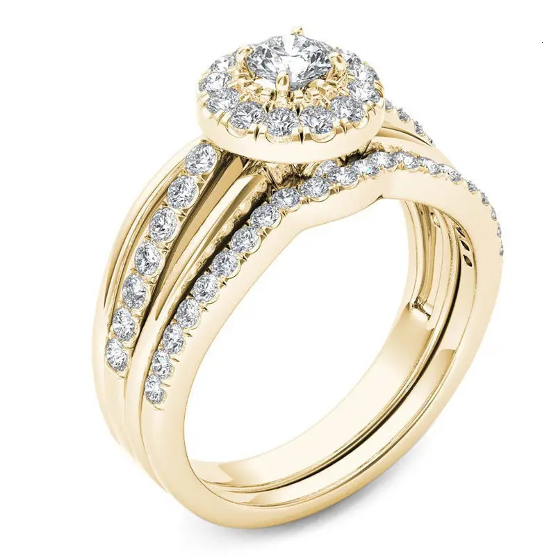 14K Yellow Gold Ring Natural White 2 Carats Jewelry Gemstone for Women Anillos De Bizuteria Wedding 14K Gold Jewelry 240323