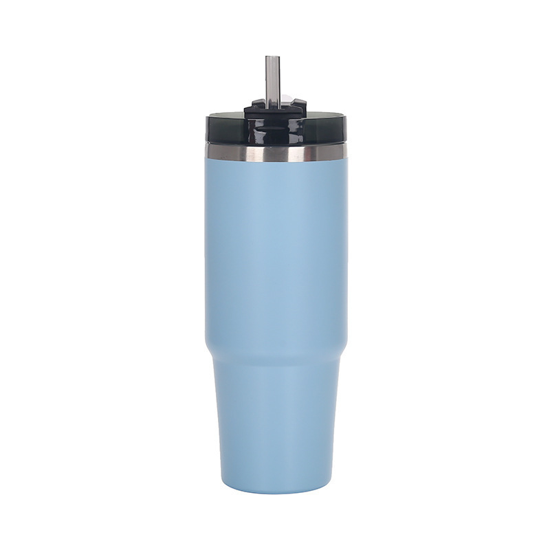 30oz Stainless Steel Travel Mug with Lid Double Wall Vacuum Insulated Bulk Tumbler Powder Coated Coffee Cup Suitable for Vehicle Cup Holders XJY66