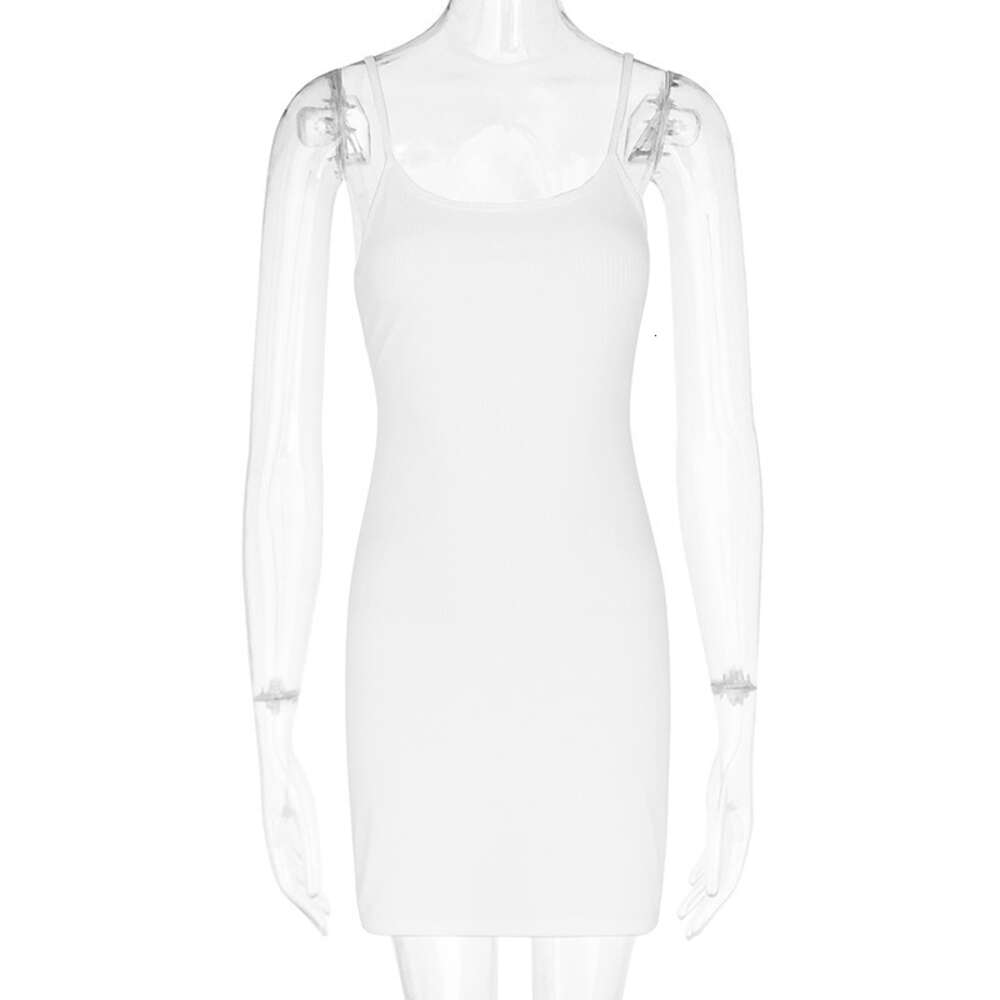 2024 Summer New Women's Solid Slip Dress Sexy Slim Wrap Hip Dress F41917