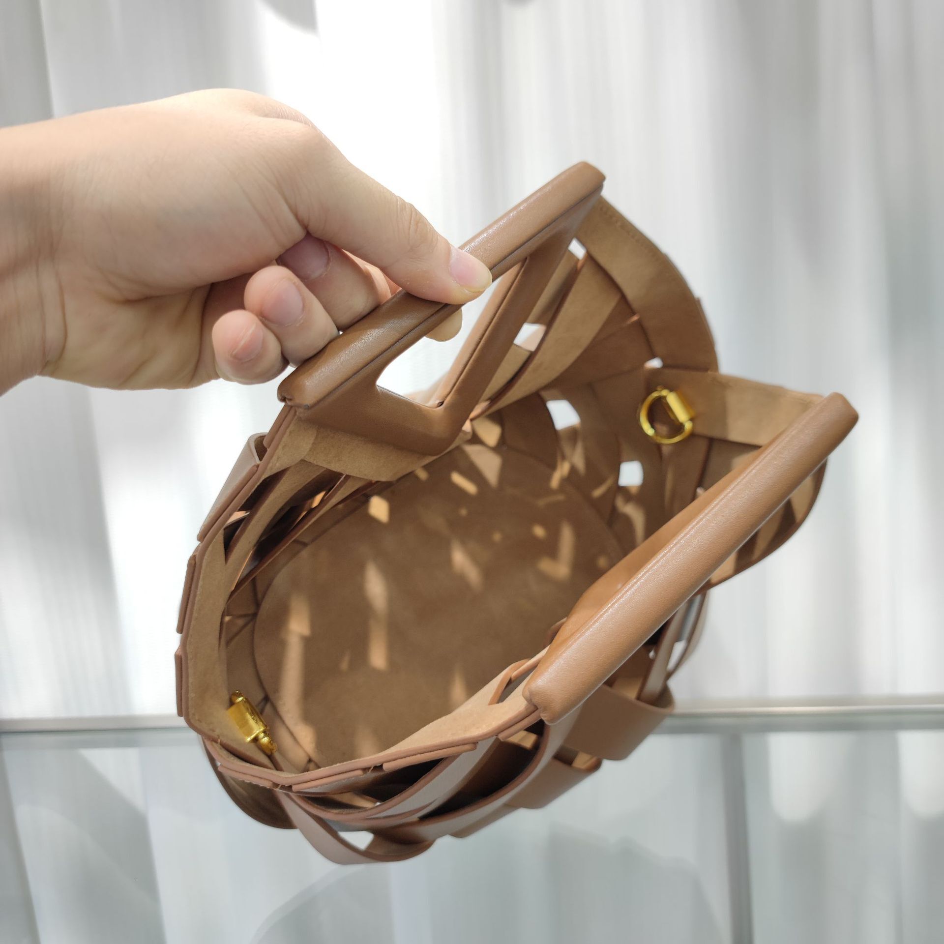 Women's Original Designer Hobo Knotted Bag Handbag Weave Big Hollow Out Shoulder Bags For Women Bolsos Patent Leather BagVoyage