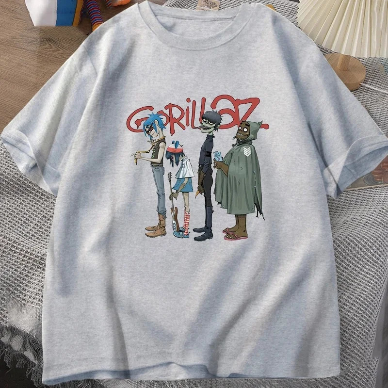 Music Band Gorillaz PUNK ROCK T Shirt Men Women Summer 90s Oneck Cotton Short Sleeve Tshirts Clothes Vintage Y2K Clothing Tee 240409