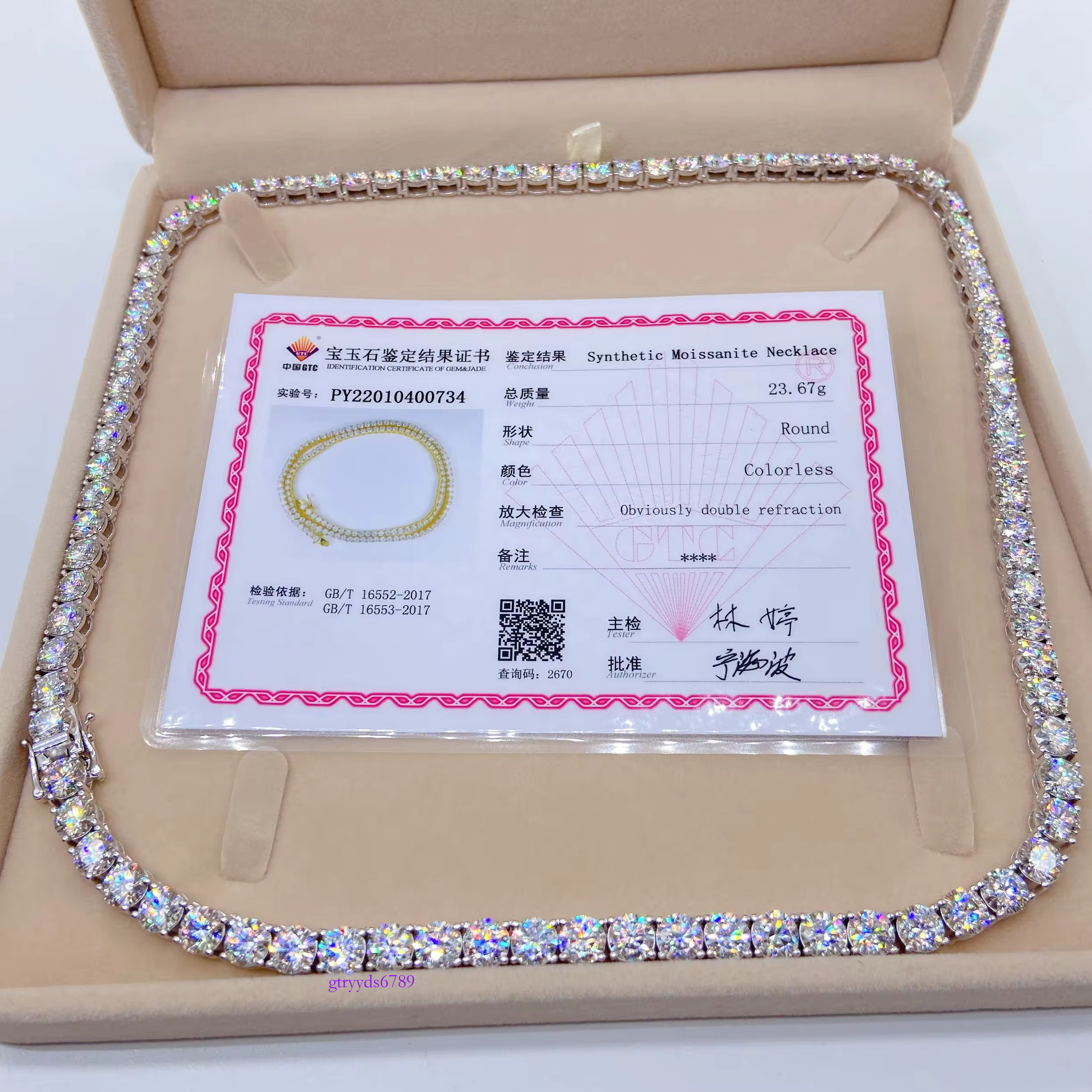 Wholesale Price RTS Hip Hop Jewelry Sterg Sier Pass Tester Dia VVS Moissanite Tennis Chain