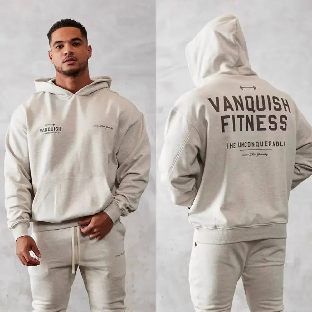 Men Oversized Hoodie Cotton Loose Sportswear Joggers Gym Sports Pullover Fitness Running Training Coat Casual Fashion Sweatshirt 241118