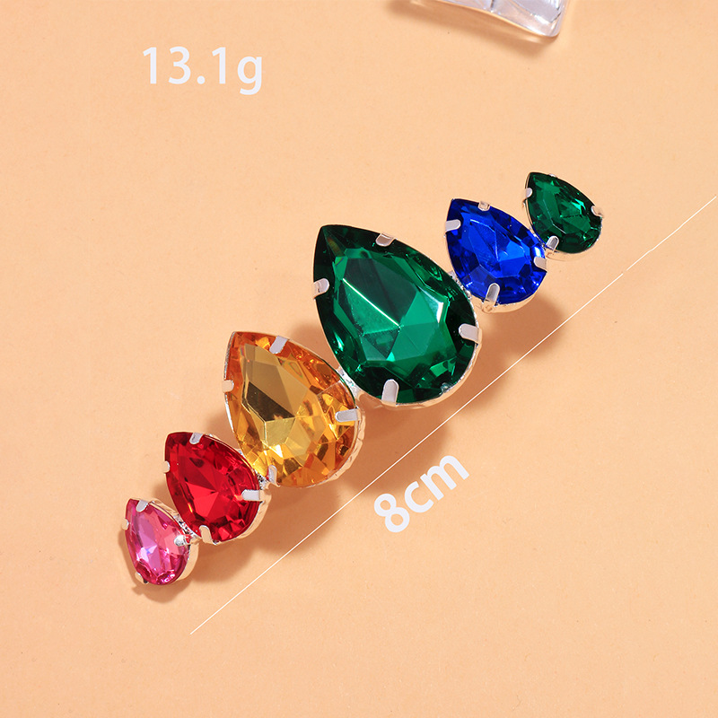 Cluster Rings 2PCS /LOT Personalized Water Shape Rhinestone Ring with Adjustable Punk For Party