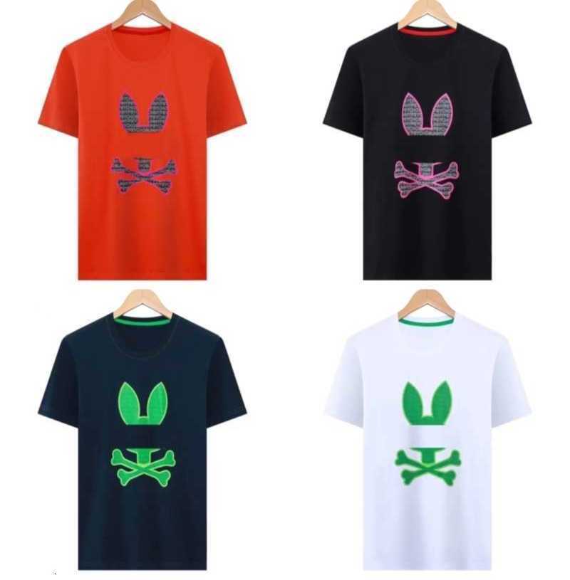 Psychological Bunny Shirt Summer Mens Tshirt Rabbit Print Short Sleeve Couple Tee Cotton Business T-shirt Psyco Tees 3xl Za05