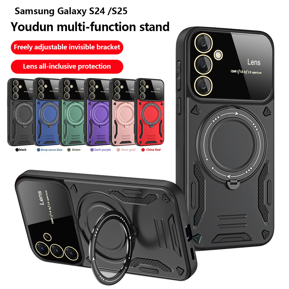 YOUDUN Swivel Ring Stand Magnetic For Magsafe Case Heavy Duty Cover For Samsung A07 A17 A06 A16 A26 A36 A56 A05 A05S A15 A25 A35 A55 A14 A34 A54 A13 A