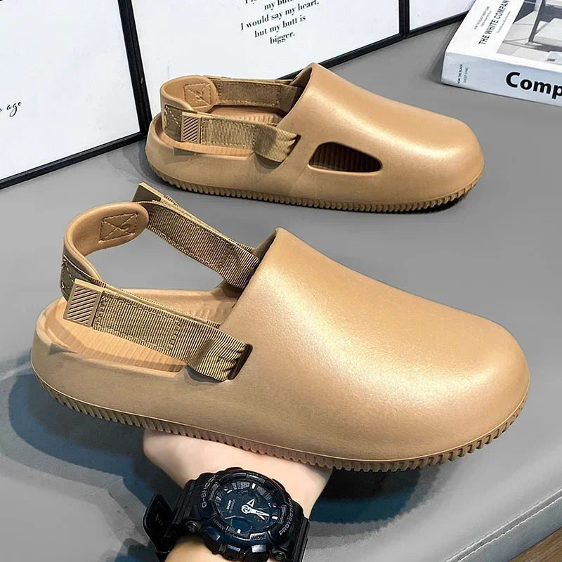 Fashion Mens Sandals Waterproof Oil Proofing Chef Shoes Nurse Doctor Casual Comfort Beach Slippers Nonslip Garden 241118