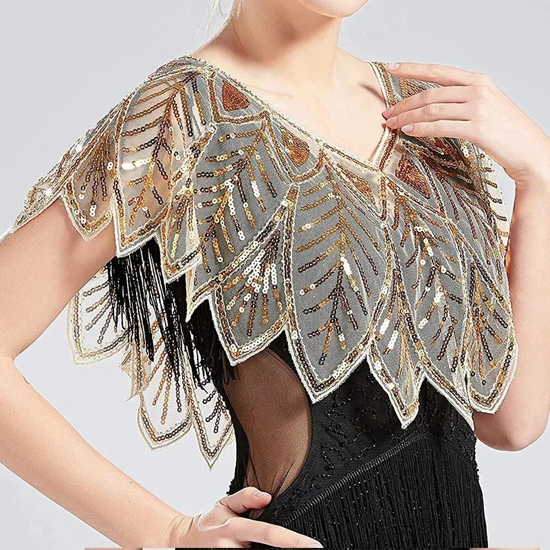 6 Colors Summer Beading Elegant Shawl Wrap Black Lace Bolero Women Short Cape Sequined Sparking Jacket Shrug Capa 240419