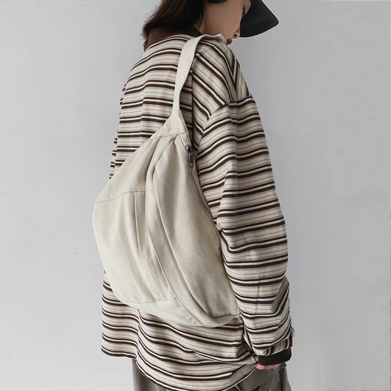 Fashion Trend Waist Bags Ladies Canvas packs Phone Pack Street Hip hop Belt Large capacity Unisex Crossbody Chest Bag 241118