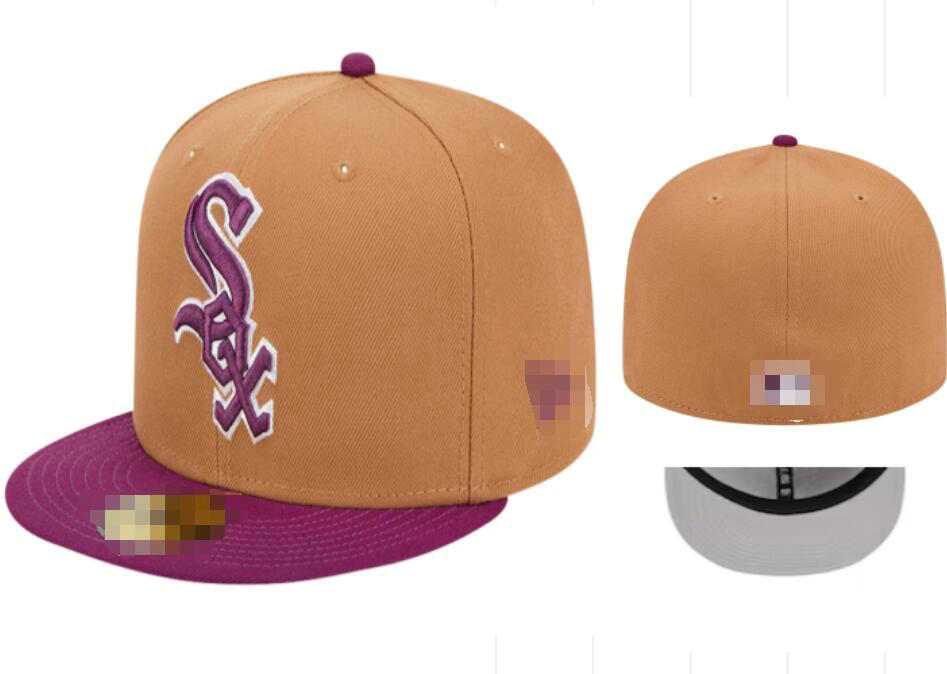 Baseball White Sox 2024 Mens Baseball Team 2024 World Series Champions Full Closed Caps Summer Letter Bone Black Color Casual Sport Flat Fitted Hats a
